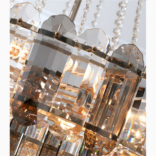Post-modern luxury crystal chandelier with adjustable cord for living room