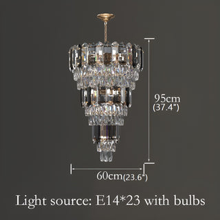 Post-modern luxury crystal chandelier with stainless steel frame for dining room
