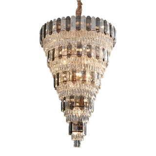 Post-modern luxury crystal chandelier in cool 6000K light for dining room
