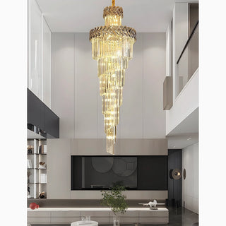 Glass tube cascade chandelier