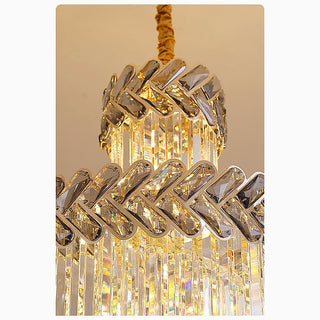 Crystal cascade long chandelier for the living room