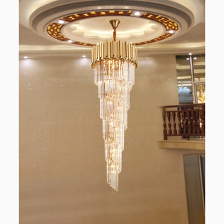 Grand gold crystal chandelier for hotel or foyer lighting
