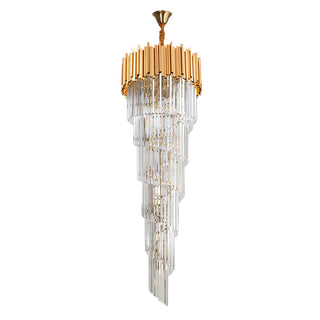 Grand gold crystal chandelier with adjustable 39.4-inch chain