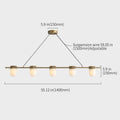 Art Deco Style Linear Chandelier with Alabaster Light