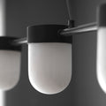 Art Deco Style Linear Chandelier with Alabaster Light