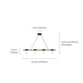 Art Deco Style Linear Chandelier with Alabaster Light
