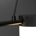 Art Deco Style Linear Chandelier with Alabaster Light