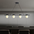 Art Deco Style Linear Chandelier with Alabaster Light