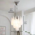 Modern textured glass tiered pendant light dimensions 40cm with adjustable hanging chain