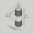 Technical dimensions of modern industrial IP65 LED sconce with textured finish