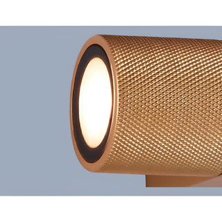 Close-up view of gold textured finish on modern industrial IP65 wall light