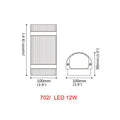 Product dimensions of the LED wall light – height 9.4 inches, width 3.9 inches