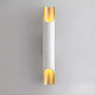 Modern white and gold wall light with single bulb, minimalist design
