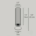 Technical drawing of the DAWN Series modern outdoor wall light with detailed dimensions in black finish 9.9" height
