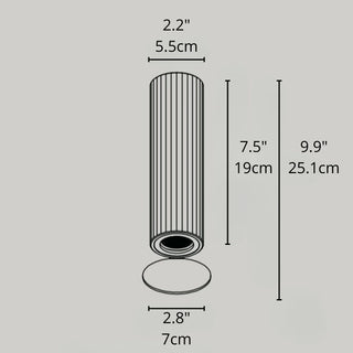 Technical drawing of the DAWN Series modern outdoor wall light with detailed dimensions in black finish 9.9" height