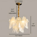Modern tiered glass pendant light chandelier 19.7in with adjustable suspension