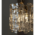 Close-up detail of handcrafted Murano glass panels with organic textured finish