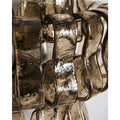 Close-up of smoked Murano glass elements on a luxury modern wall sconce with textured artisan glass finish