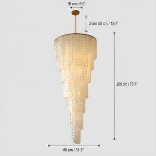 Dimensions of the 80 cm Nacara chandelier: 31.5 in wide, 78.7 in tall, 19.7 in chain