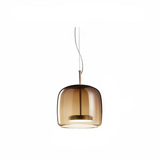 Coffee glass pendant light with gold accents, Nordic modern ceiling lamp for dining or living room