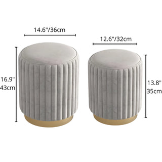 Size chart showing dimensions of MIRODEMI Nordic Makeup Stools – available in 43 cm and 35 cm height