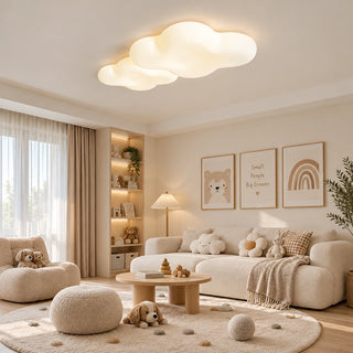 Nuvielle double-cloud ceiling light in a nursery playroom