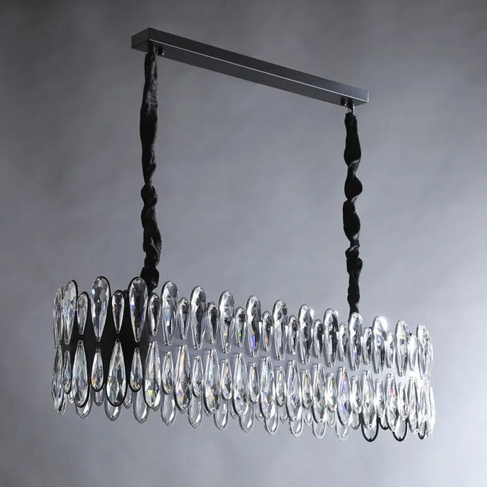 Zocca| Black Crystal Ceiling Chandelier for Dining Room