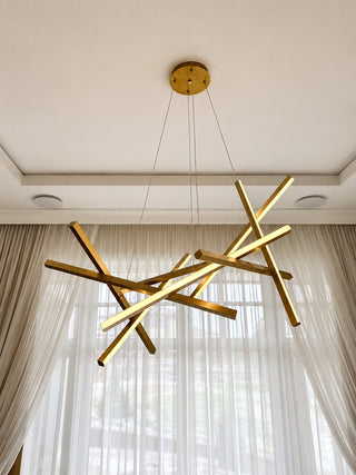 Orlando, FL Bellagio brass and gold sculptural LED chandelier