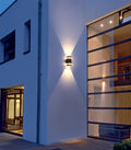 matte black aluminum LED wall light with white acrylic diffuser