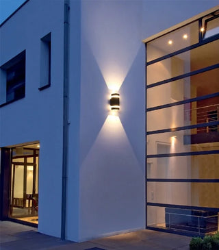 matte black aluminum LED wall light with white acrylic diffuser