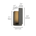 Dimensions of outdoor wall sconce - 8.9 inches 22.5cm tall with warm LED glow