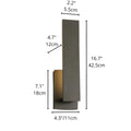 Size chart of outdoor wall light 16.7 inches 42.5cm vertical design