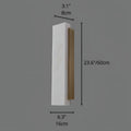 Outdoor wall sconce with brushed gold accent and white marble-effect body, 60cm tall