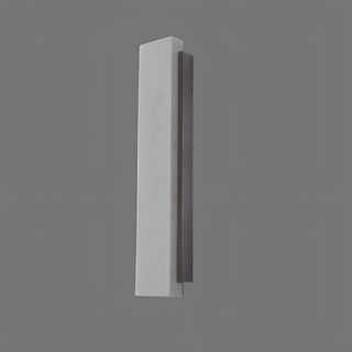 Modern wall-mounted sconce with unlit white marble-effect diffuser and silver backplate