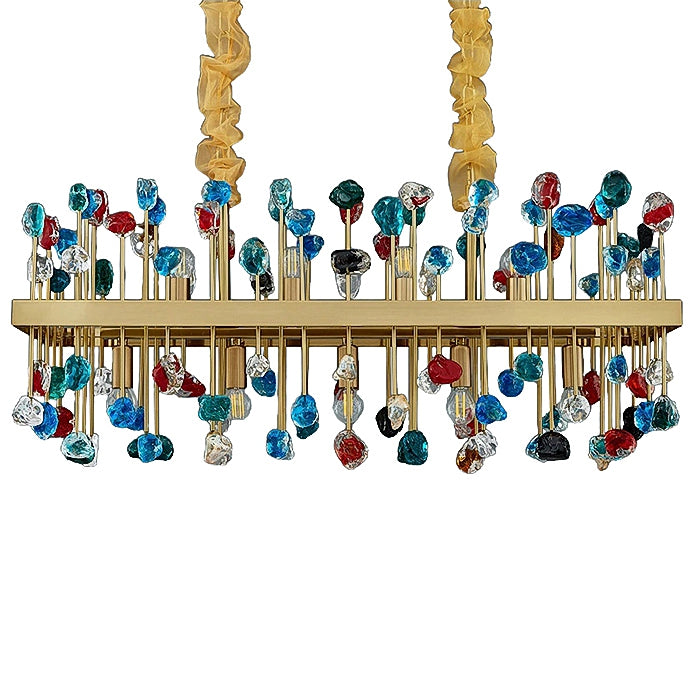 MIRODEMI® Modern colorful crystal chandelier for dining room, kitchen island, living room