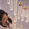 Varazze | Shimmering Magic Gold Crystal Pendant Chandelier from Mirodemi for Staircase