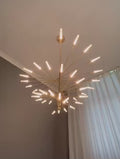 Zungri Duplex Firework Shape LED Chandelier, Black, 39.4', Warm Light