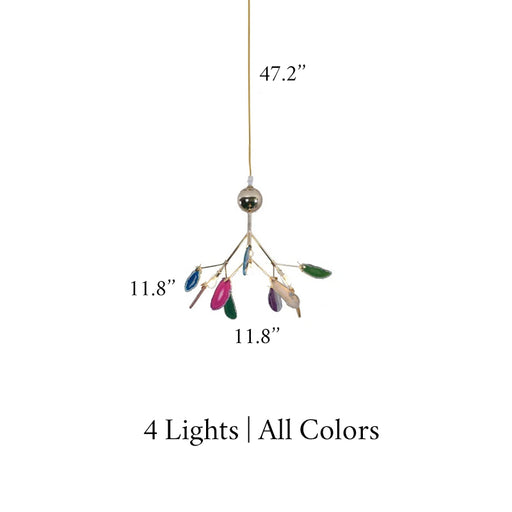 MIRODEMI® Colourful Agate Art Multicoloured LED Chandelier Home Decor Ceiling Pendant Lamp 4 lights / All Colors / Warm light