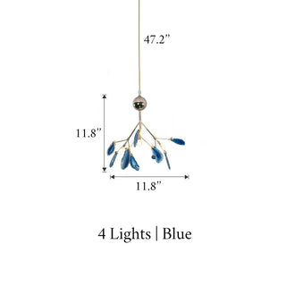 MIRODEMI® Art Multicoloured LED Chandelier Home Decor Ceiling Pendant Lamp 4 lights / Blue / Warm light