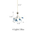 MIRODEMI® Colourful Agate Art Multicoloured LED Chandelier Home Decor Ceiling Pendant Lamp 4 lights / Blue / Warm light