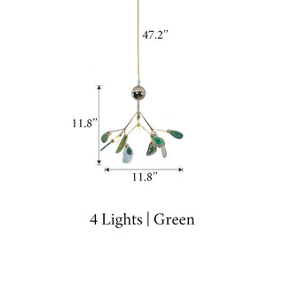 MIRODEMI® Multicoloured LED Chandelier Home Decor Ceiling Pendant Lamp 4 lights / Green / Warm light