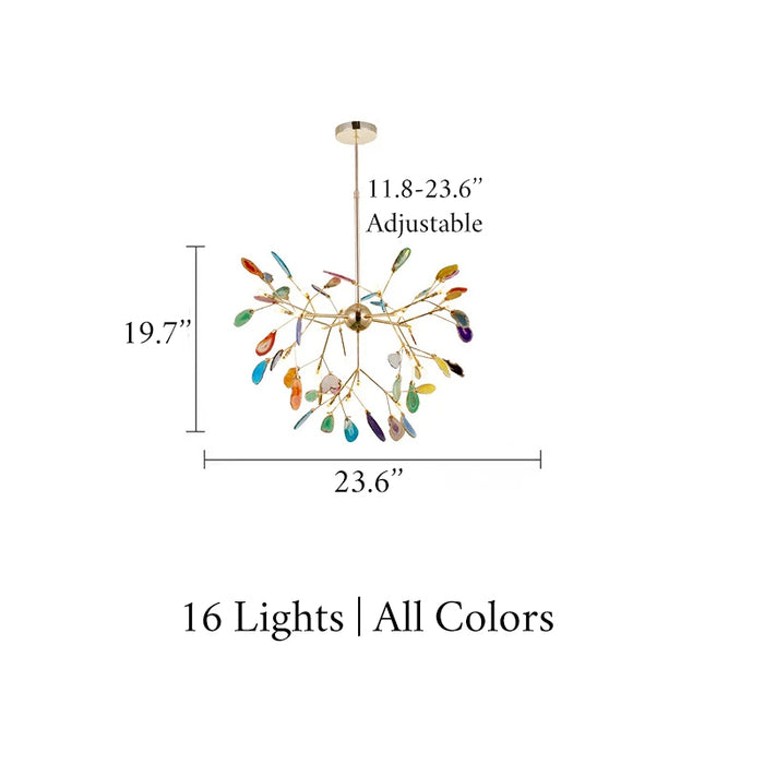 MIRODEMI® Colourful Agate Art Multicoloured LED Chandelier Home Decor Ceiling Pendant Lamp 16 lights / All Colors / Warm light