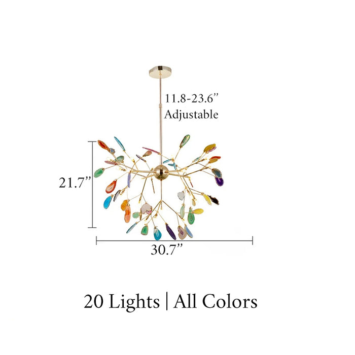MIRODEMI® Colourful Agate Art Multicoloured LED Chandelier Home Decor Ceiling Pendant Lamp 20 lights / All Colors / Warm light