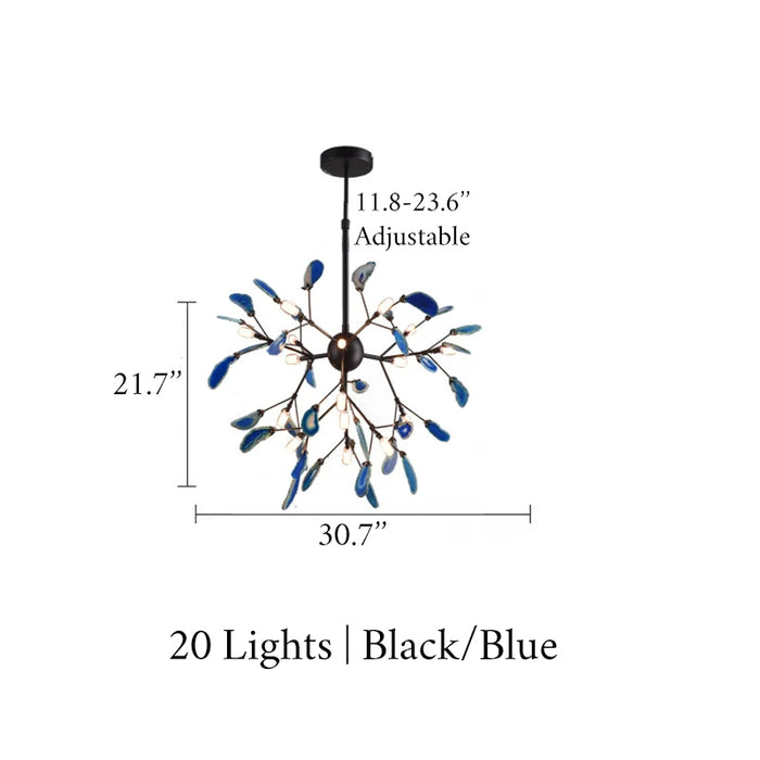 MIRODEMI® Colourful Agate Art Multicoloured LED Chandelier Home Decor Ceiling Pendant Lamp 4 lights / Black Blue / Warm light