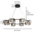 36.6 inch round chandelier with adjustable suspension cable