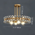 Kloten | Modern Drum Colorful Crystal Chandelier for Living Room
