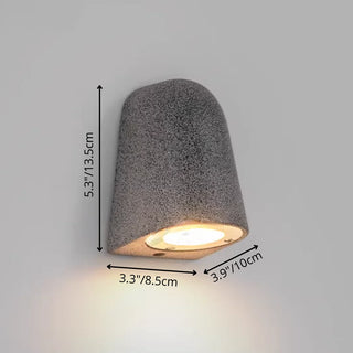 Size chart of microcement wall lamp — height 13.5 cm, width 10 cm, depth 8.5 cm
