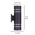 Dimensions of the outdoor LED wall light – 30cm height, 11cm width, 18cm depth