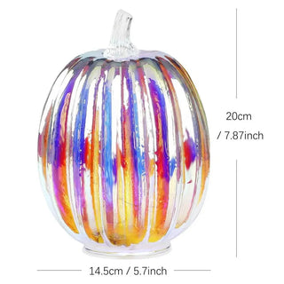 MIRODEMI® Autumn Glass Pumpkin Lantern with LED Lights and Timer – Ideal for Halloween and Thanksgiving