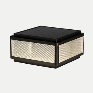 MIRODEMI Solar Black LED Outdoor Pillar Light with diamond glass design – elegant waterproof post lamp for villa or garden